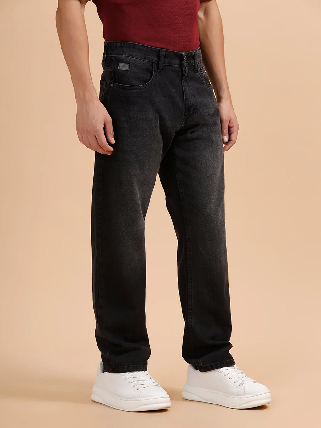 Solid Light Fade Anti Fit Jeans | Dark Grey