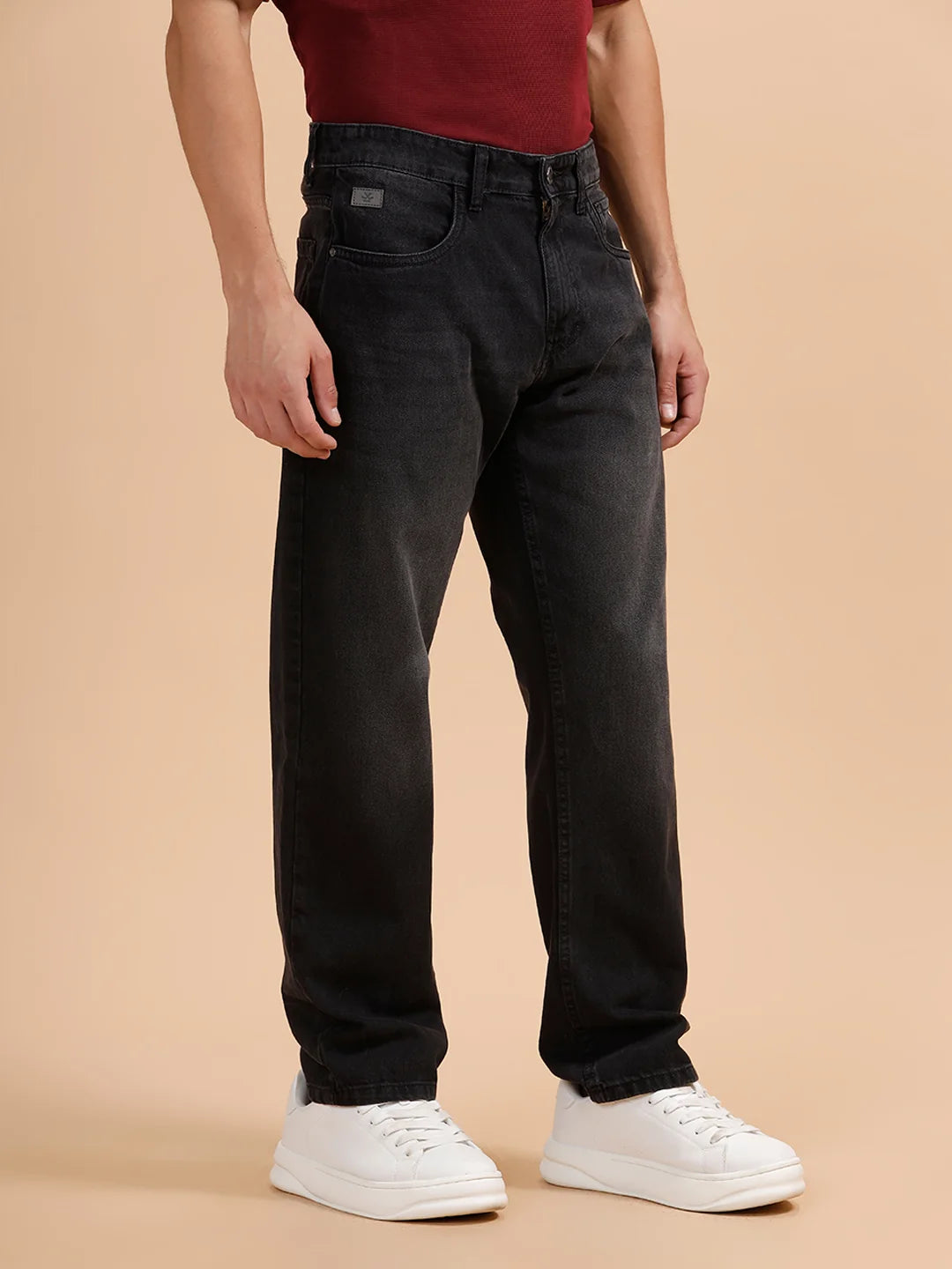 Solid Light Fade Anti Fit Jeans | Dark Grey