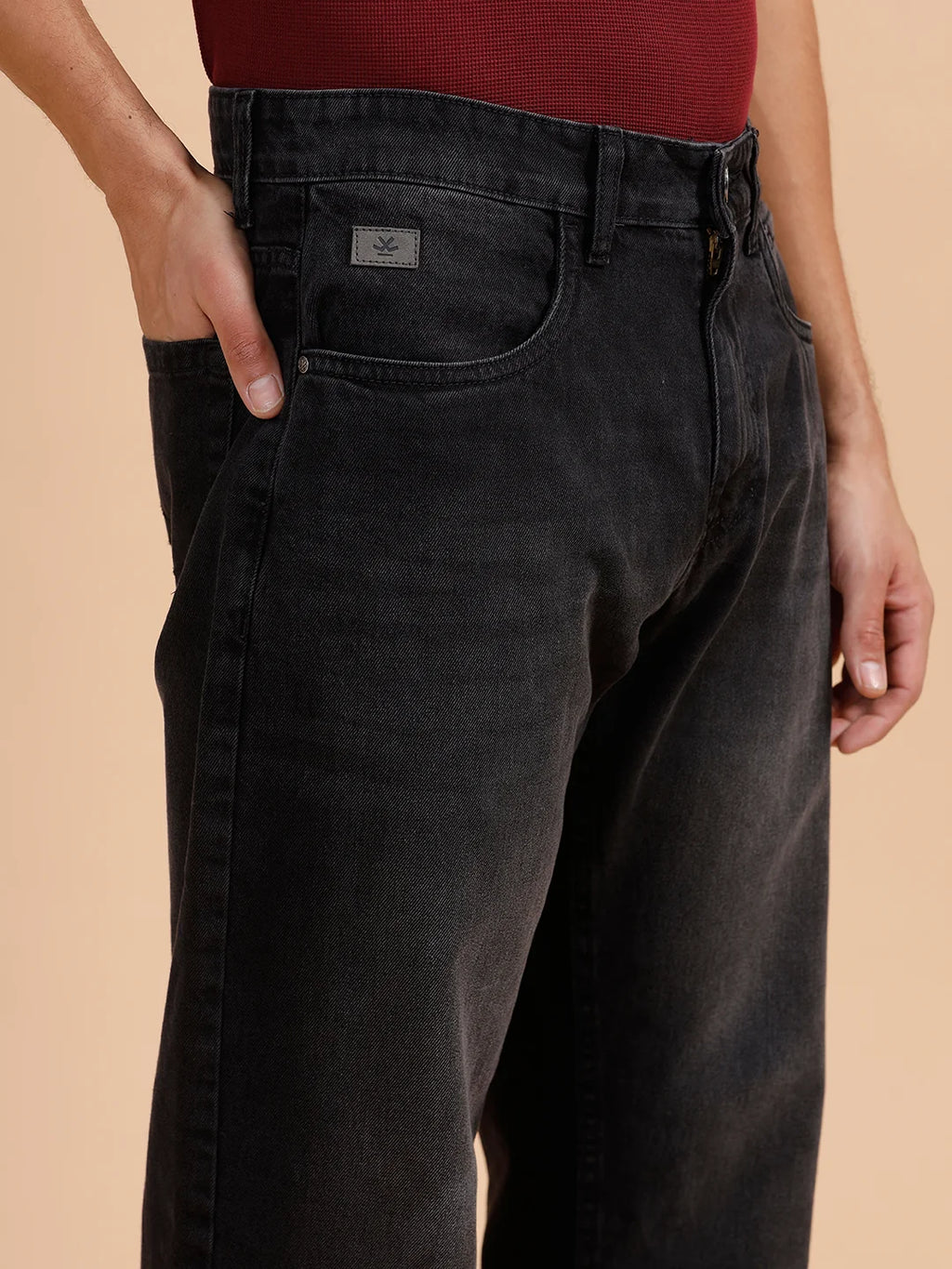 Solid Light Fade Anti Fit Jeans | Dark Grey