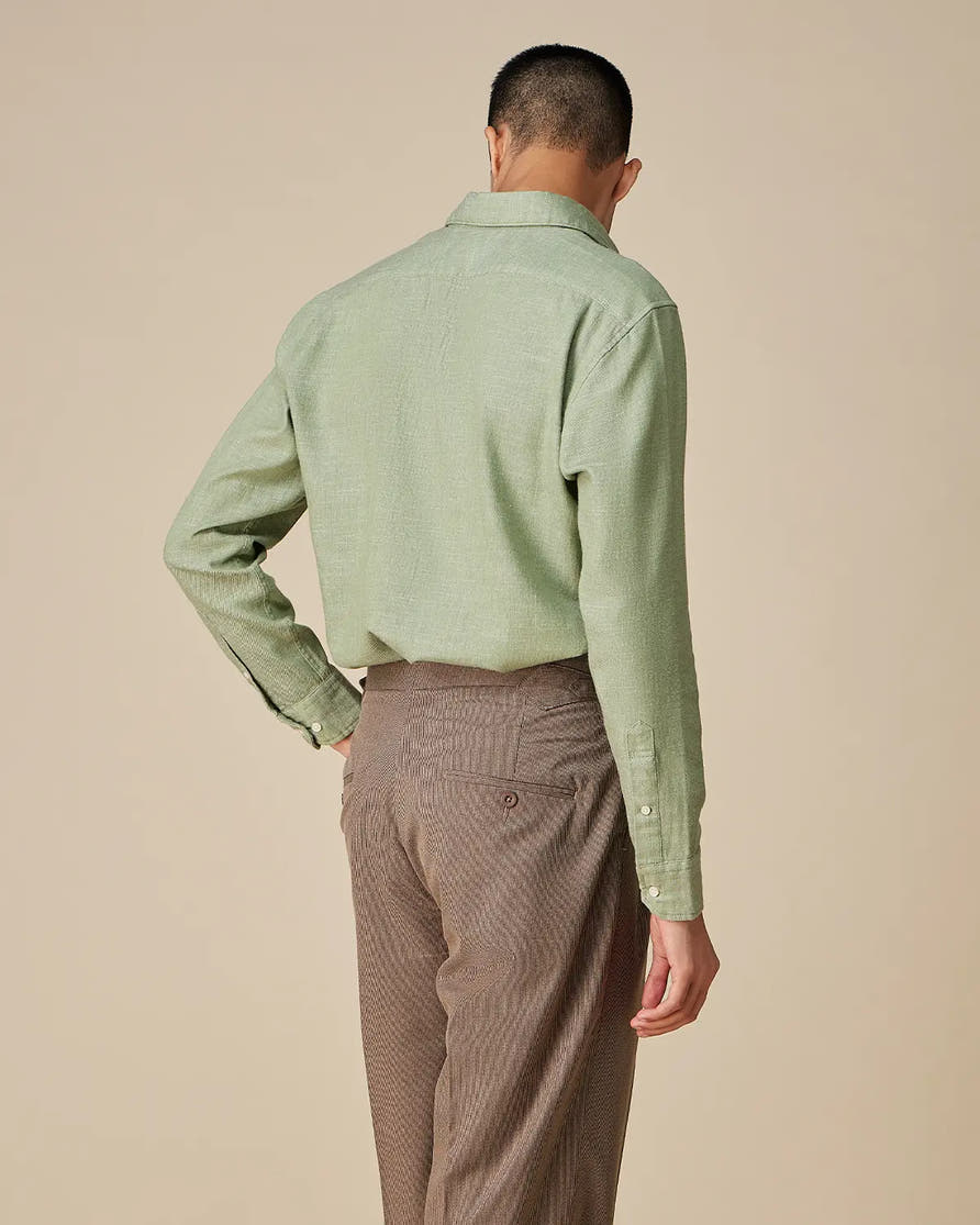 Light Green Textured Twill Shirt