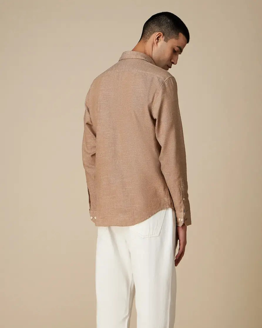 Brown Textured Twill Shirt