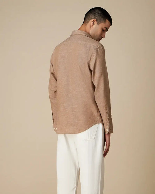 Brown Textured Twill Shirt